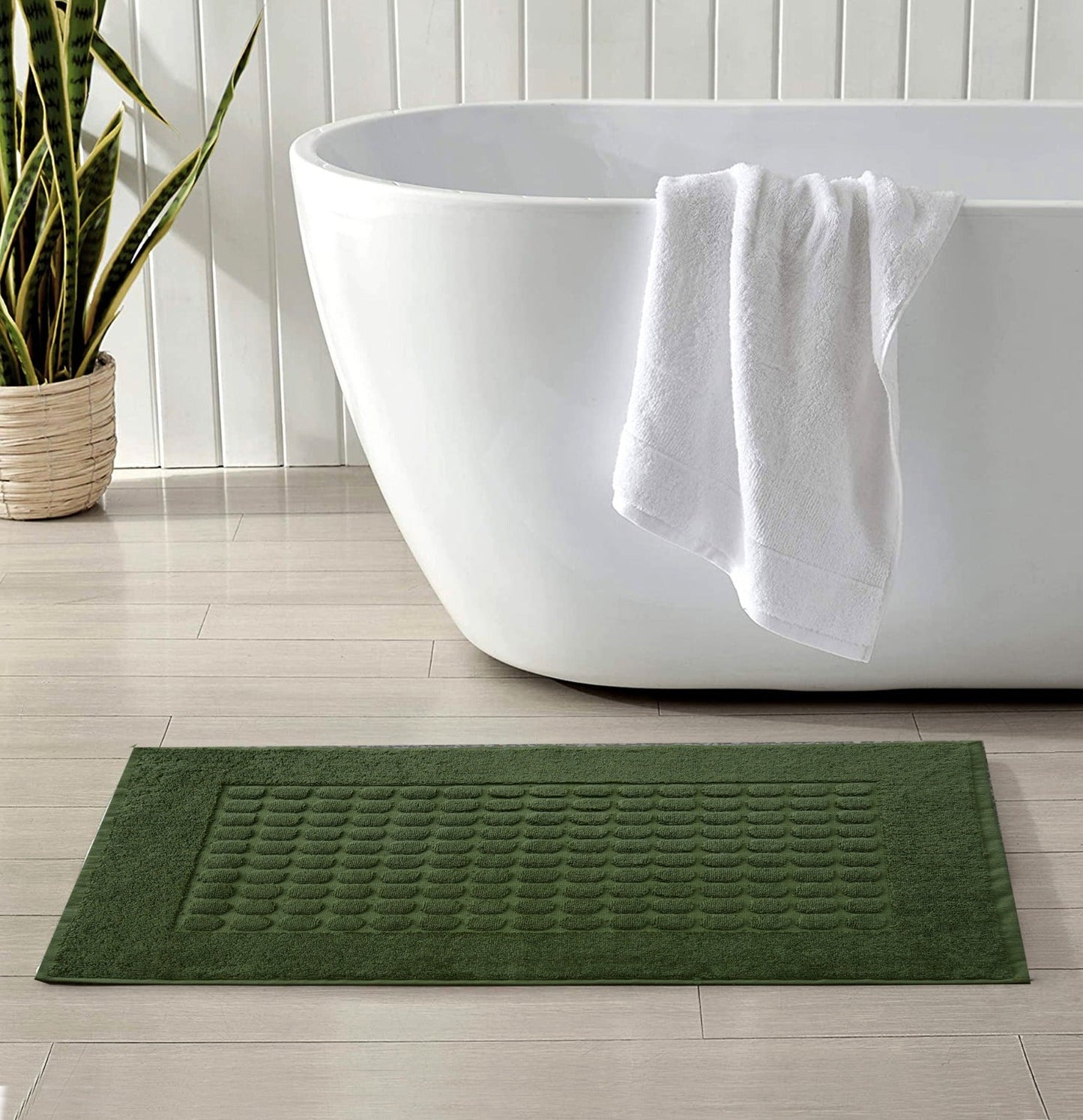 2Pcs 100% Cotton Bath Mat-Green Bath Mats Apricot