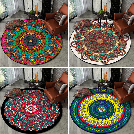 Living Room Rug 150 CM Round-Ethnic Apricot