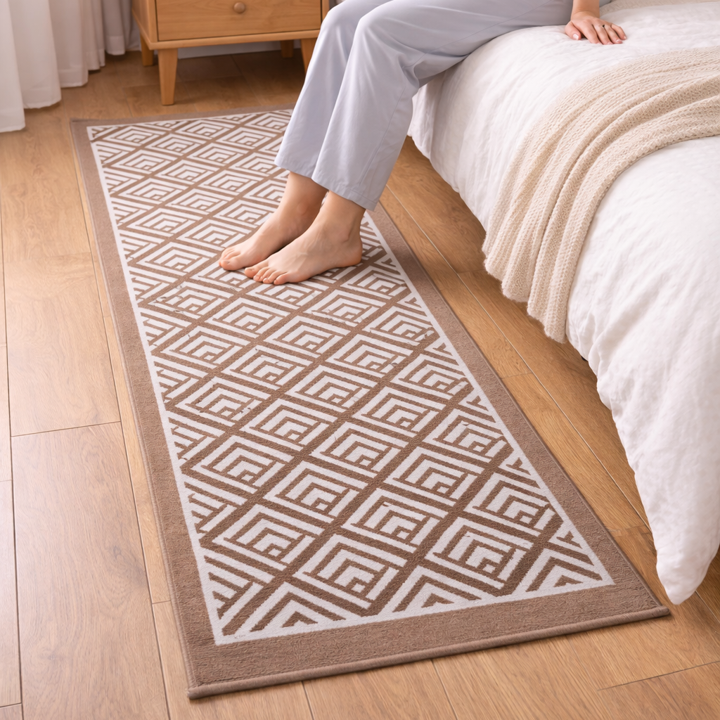 50*150 CM Non Slip Bedside Rug (SA2510-120)Beige Apricot