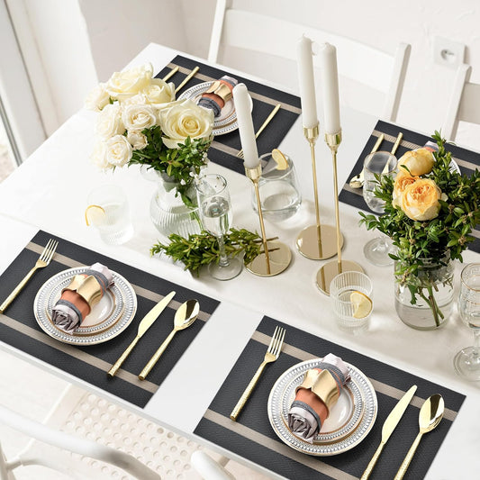PVC Placemats for Kitchen Table-Black Arrows Kitchen Apricot   