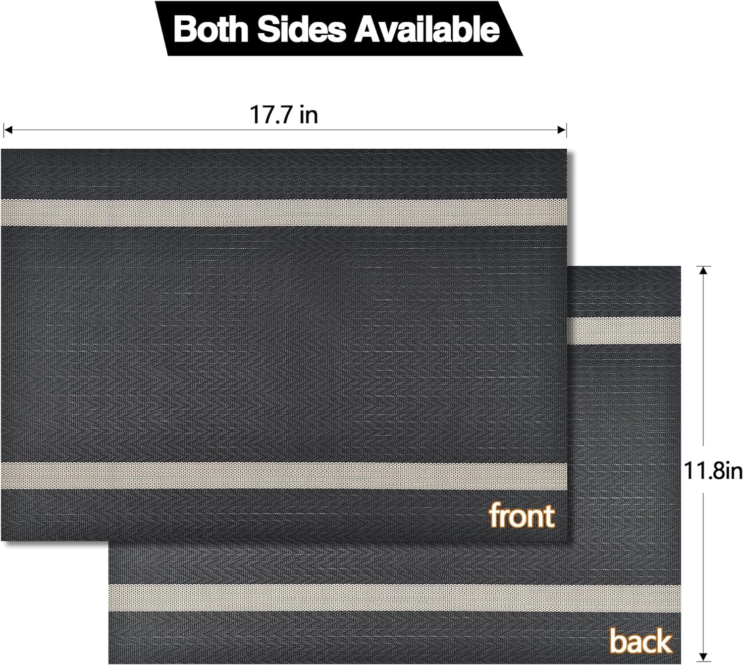 PVC Placemats for Kitchen Table-Black Arrows Kitchen Apricot   