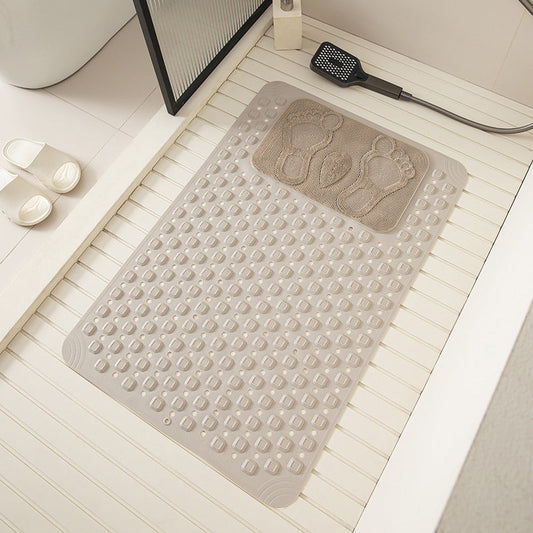 Anti Slip PVC Bathroom Mat With Massage Points and Foot Scrub (SA2510-115)Beige Bath Mats Apricot